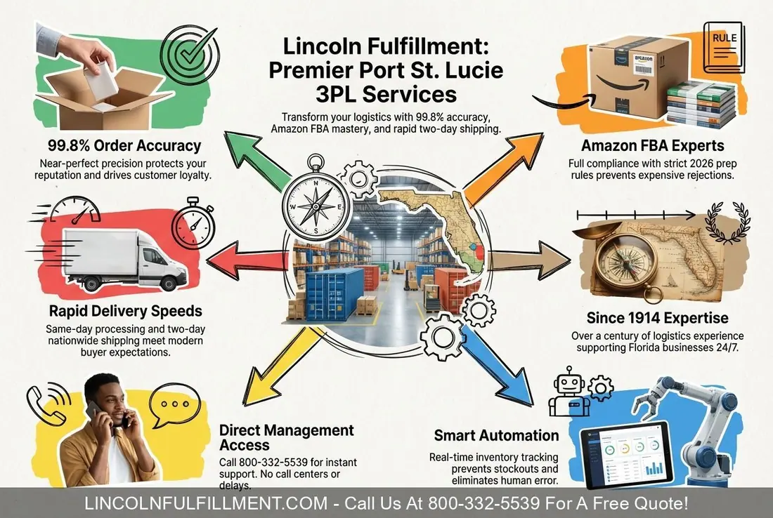 Ecommerce Fulfillment & 3PL Services in PORT ST. LUCIE by Lincoln Fulfillment 800-332-5539