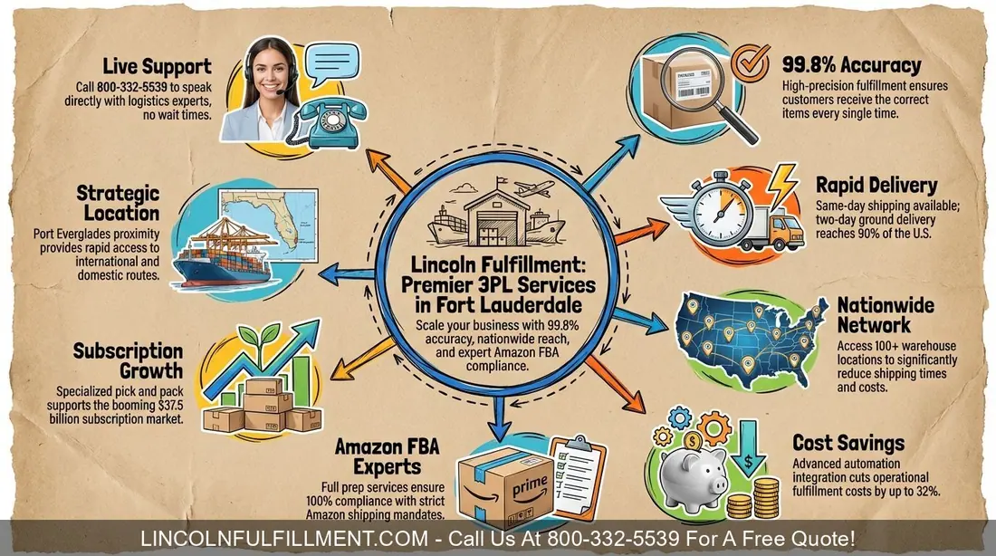 FORT LAUDERDALE FL - Ecommerce Fulfillment & 3PL Services by Lincoln Fulfillment 800-332-5539